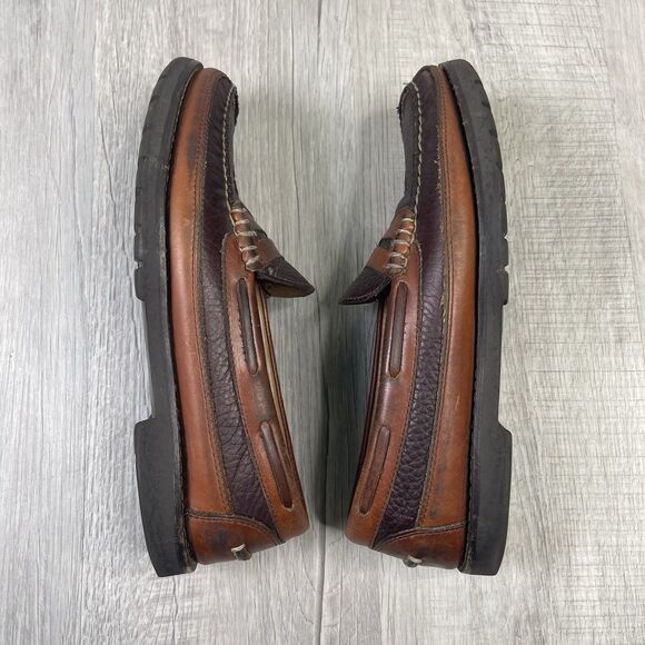 L.L. Bean Men's Allagash Bison Handsewn Penny Loafers Two-Tone Size 9 Slip On S - Picture 11 of 12